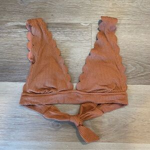 Aerie Scalloped Rust Bikini Top Small